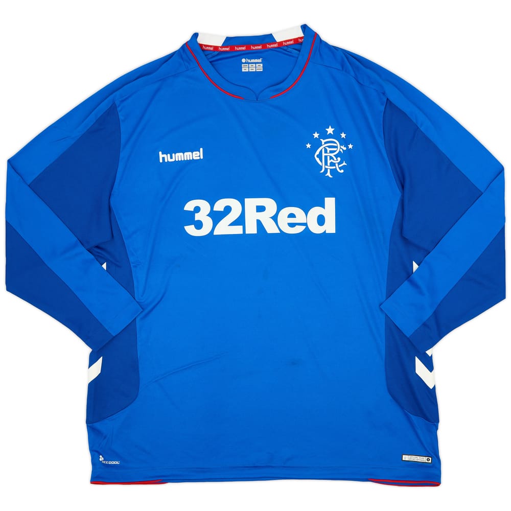 2018-19 Rangers Home L/S Shirt - 8/10 - (4XL)