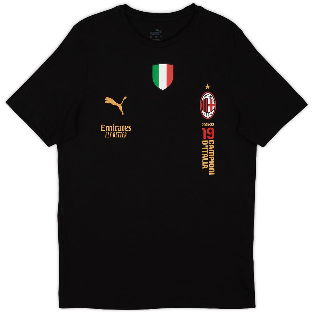 2021-22 AC Milan Puma Graphic Tee - 8/10 - (M)