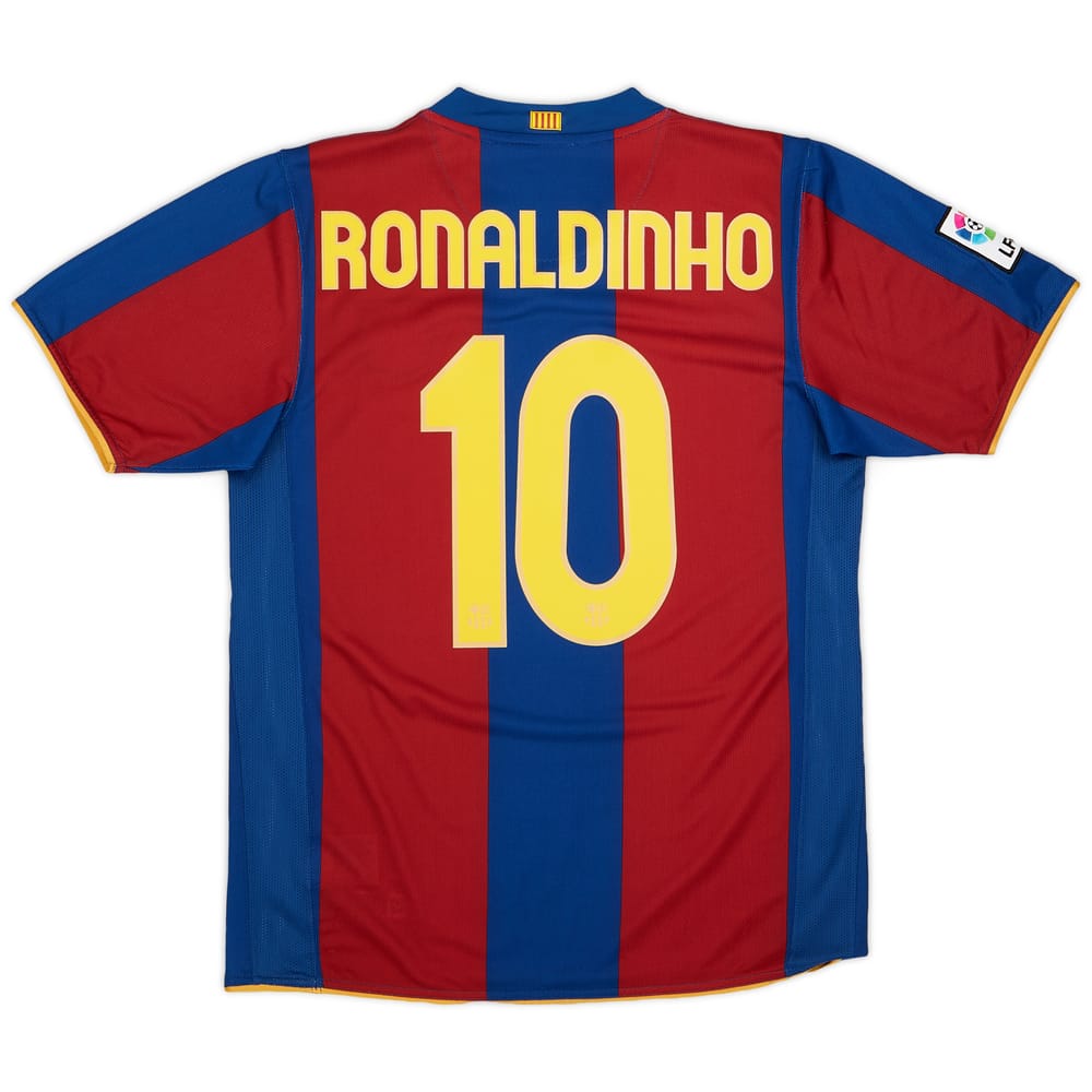 2007-08 Barcelona Home Shirt Ronaldinho #10 - 9/10 - (M)