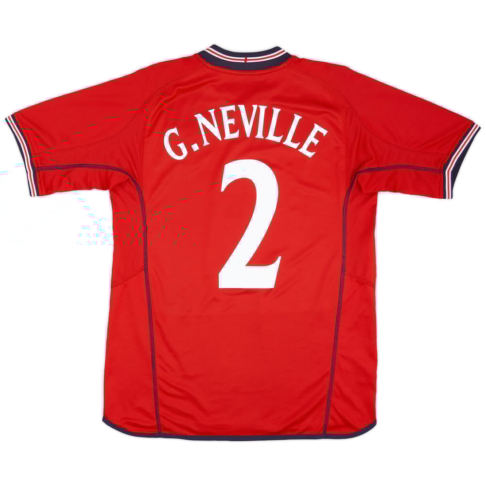 2002-04 England Away Shirt G.Neville #2 - 8/10 - (M)