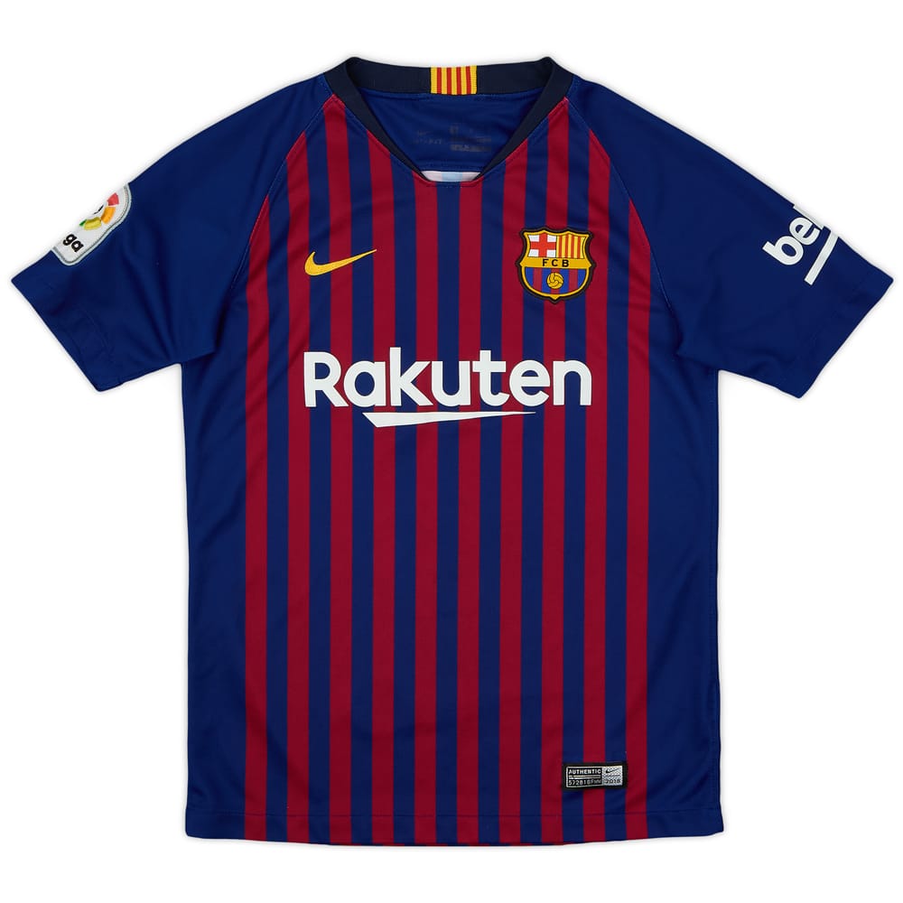 2018-19 Barcelona Home Shirt - 8/10 - (M.Boys)