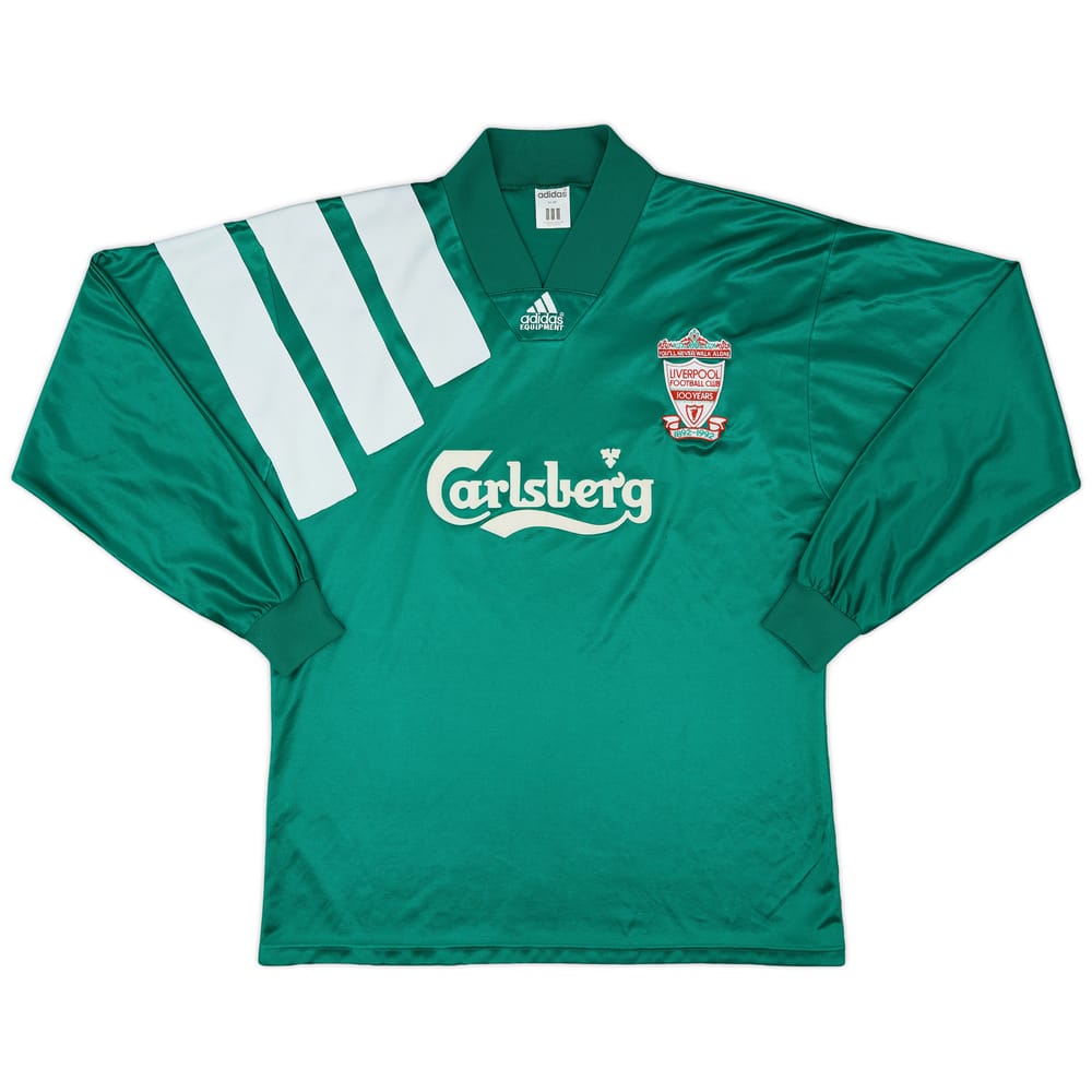 1992-93 Liverpool Player Issue Centenary Away L/S Shirt - 7/10 - (XL)