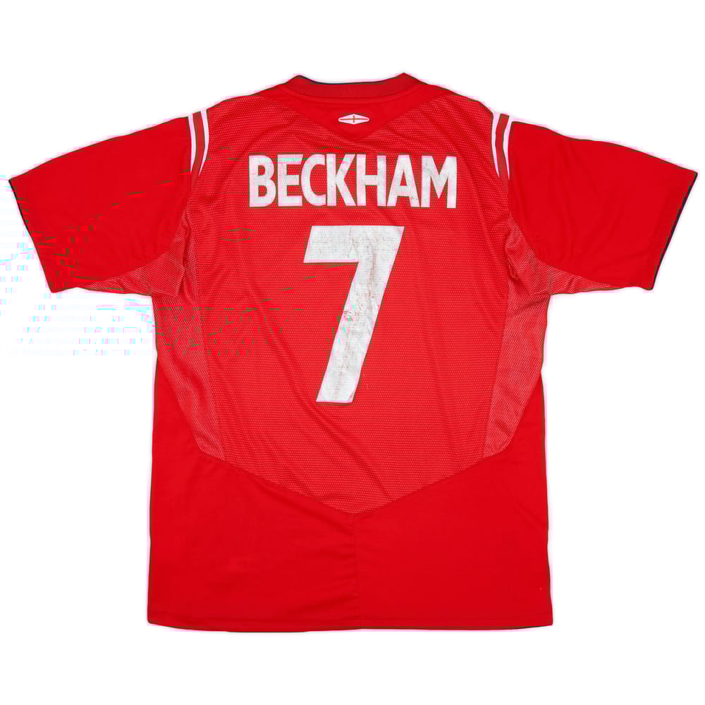 2004-06 England Away Shirt Beckham #7 - 6/10 - (M)