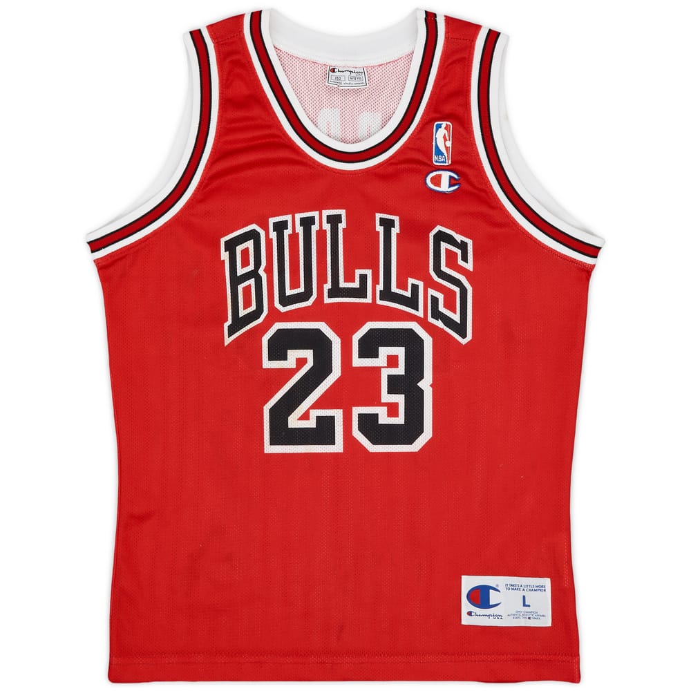 1991-98 Chicago Bulls Jordan #23 Champion Away Jersey - 7/10 - (L.Boys)