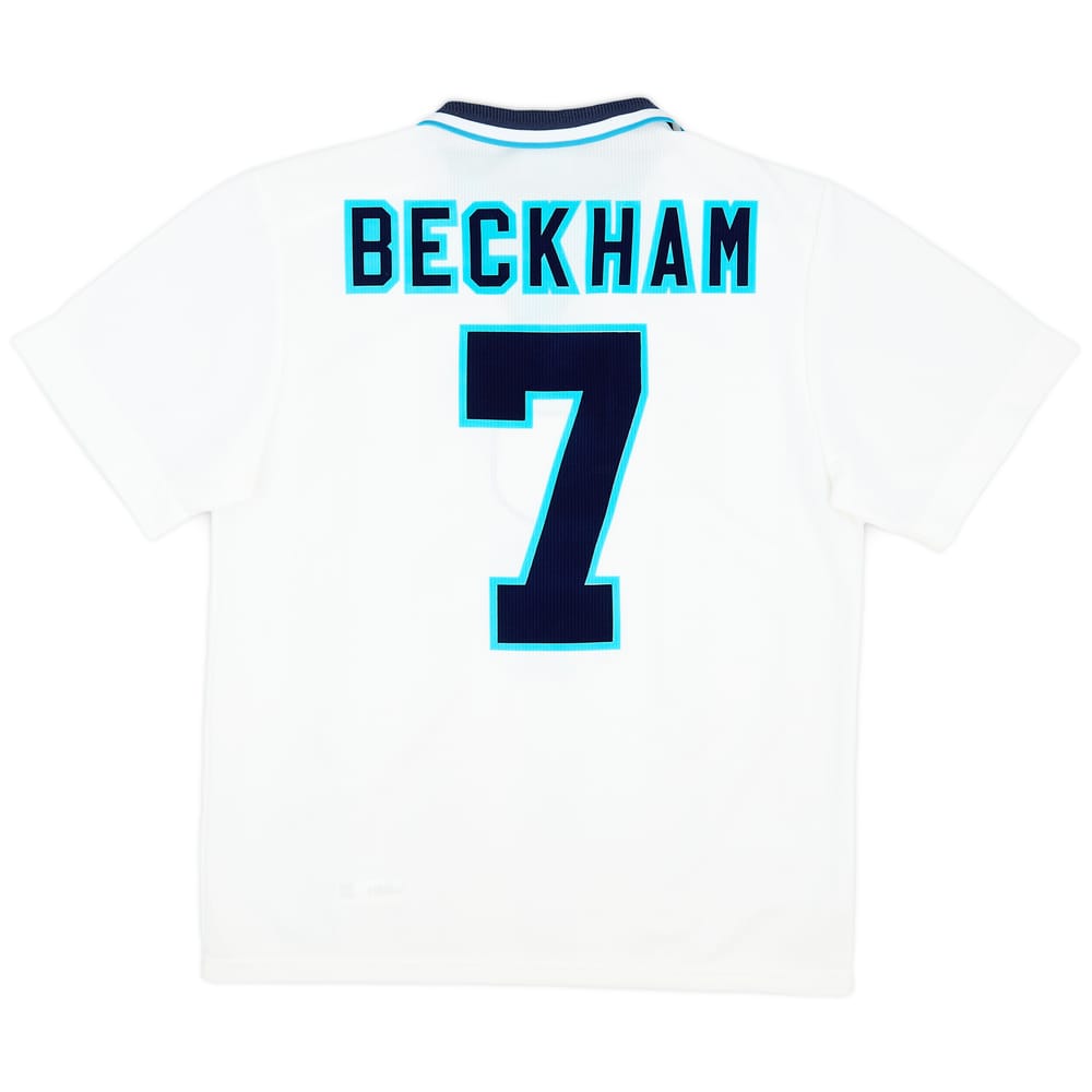 1995-97 England Home Shirt Beckham #7 - 9/10 - (M)