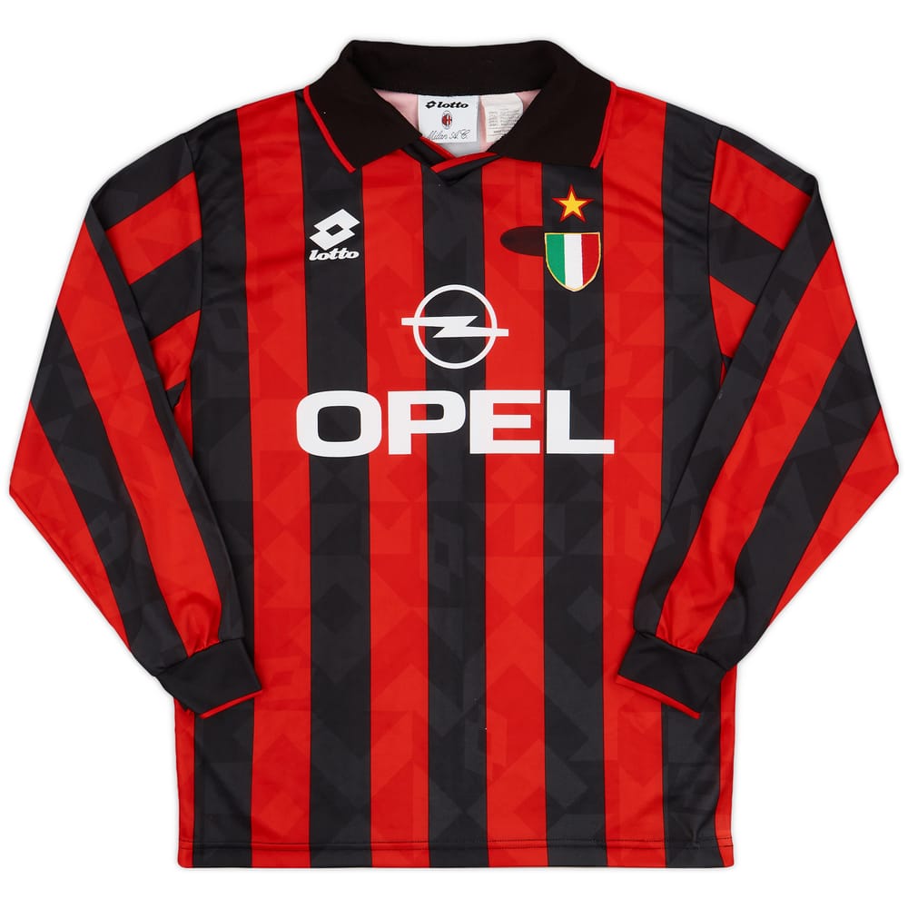 1994-95 AC Milan Home L/S Shirt - 8/10 - (M)