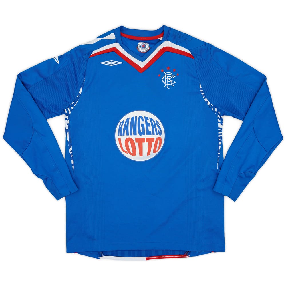 2007-08 Rangers Home L/S Shirt #4 - 8/10 - (XL.Boys)