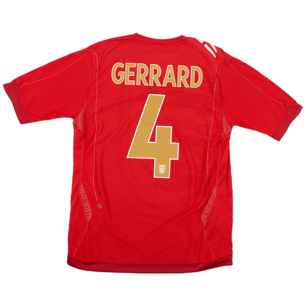 2006-08 England Away Shirt Gerrard #4 - 7/10 - (M)