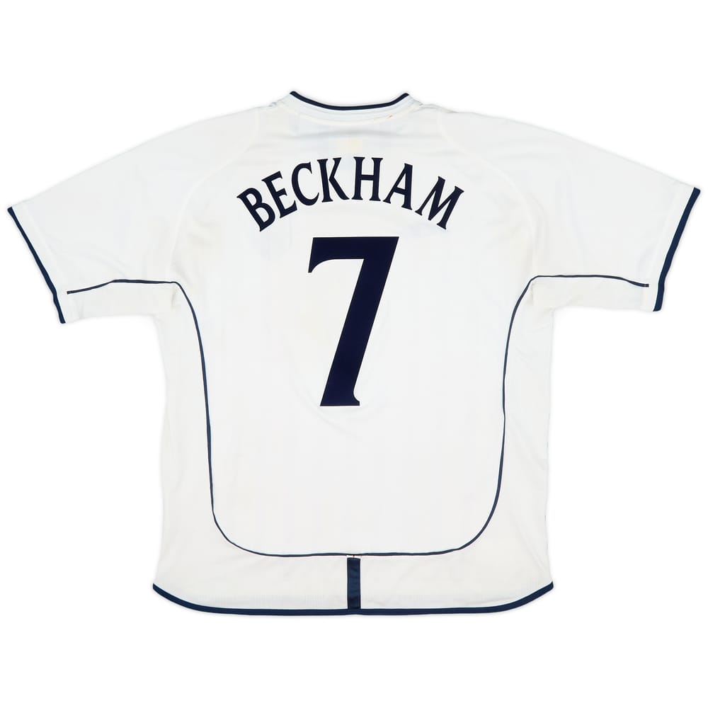 2001-03 England Home Shirt Beckham #7 - 6/10 - (XL)
