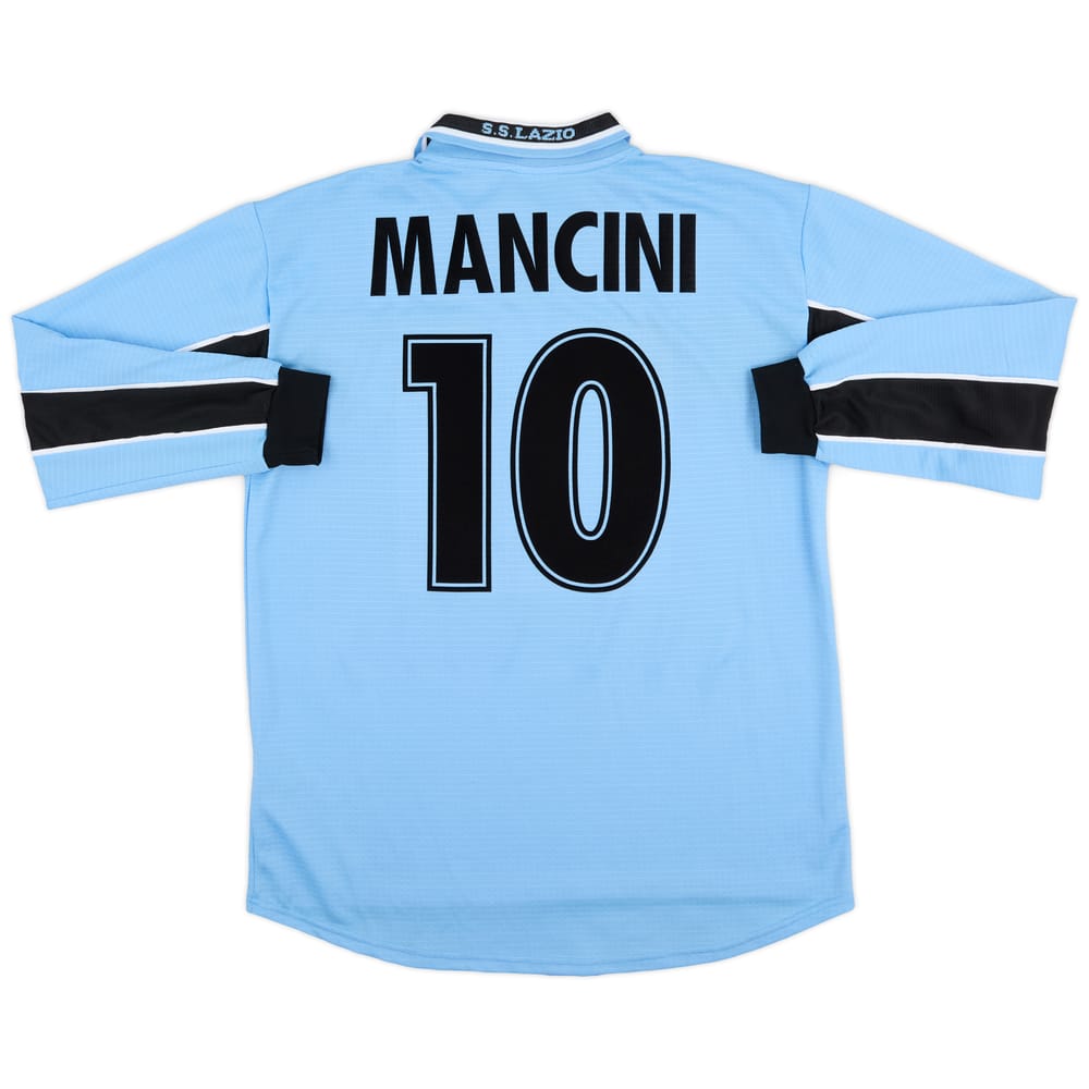 1998-00 Lazio Home L/S Shirt Mancini #10 - 9/10 - (L)