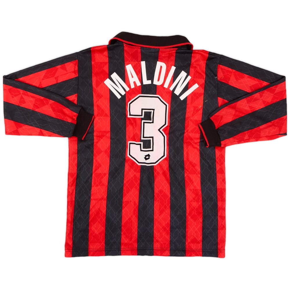 1995-96 AC Milan Home L/S Shirt Maldini #3 - 6/10 - (M)