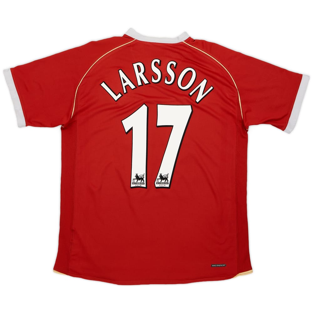 2006-07 Manchester United Home Shirt Larsson #17 - 6/10 - (L)