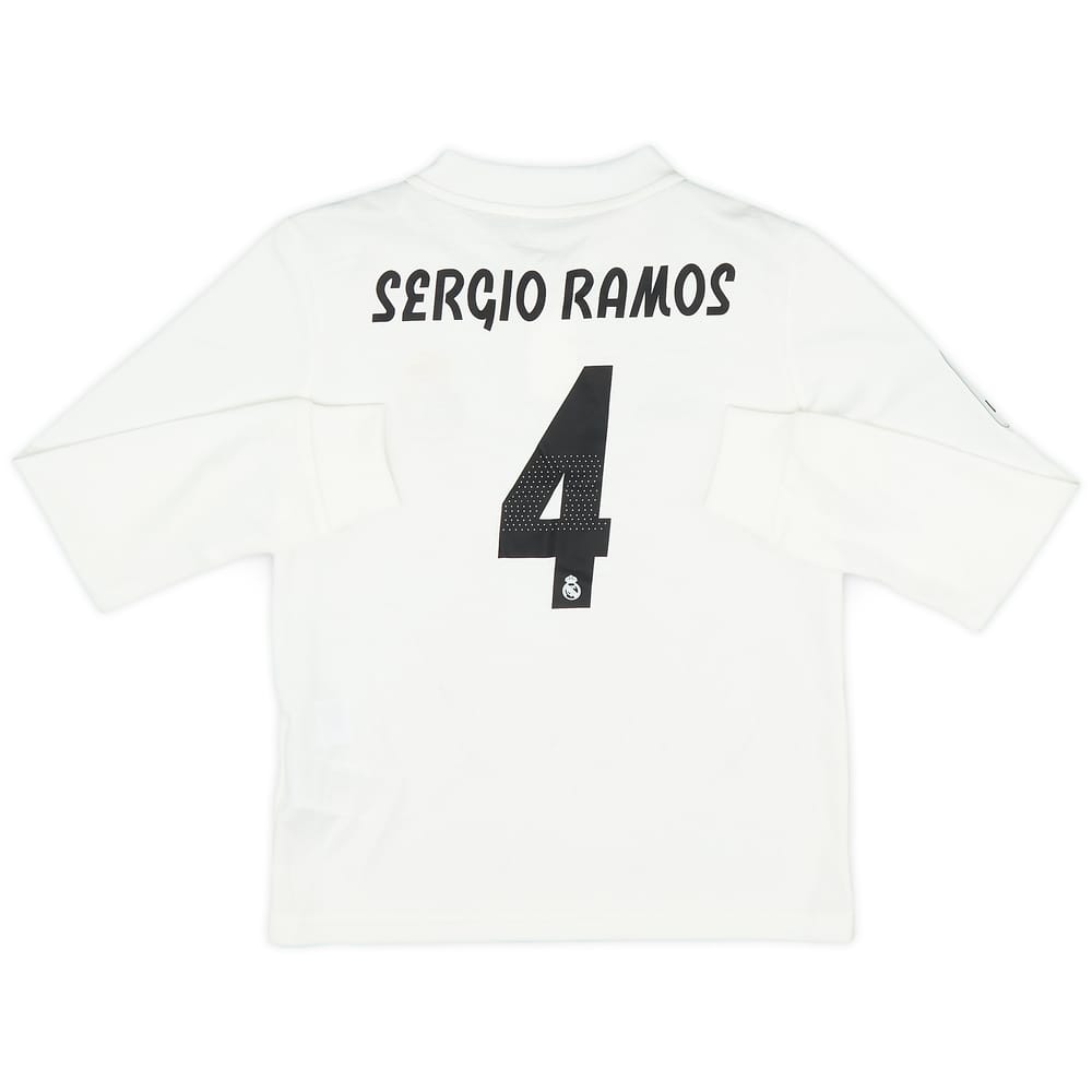 2018-19 Real Madrid Home L/S Shirt Sergio Ramos #4 - 8/10 - (S.Boys)