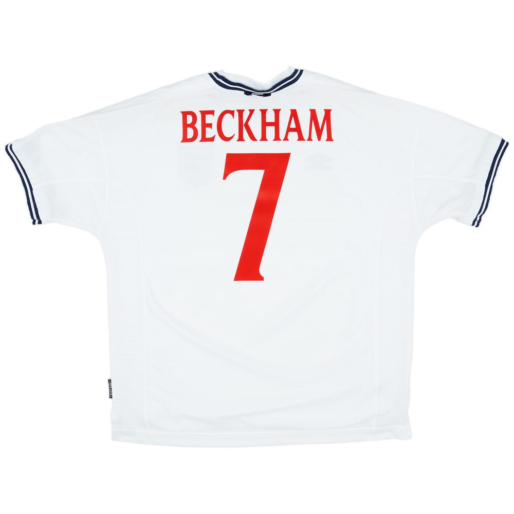 1999-01 England Home Shirt Beckham #7 - 7/10 - (XL)