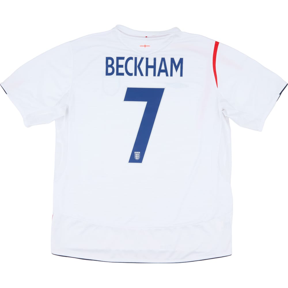 2005-07 England Home Shirt Beckham #7 - 8/10 - (XXL)