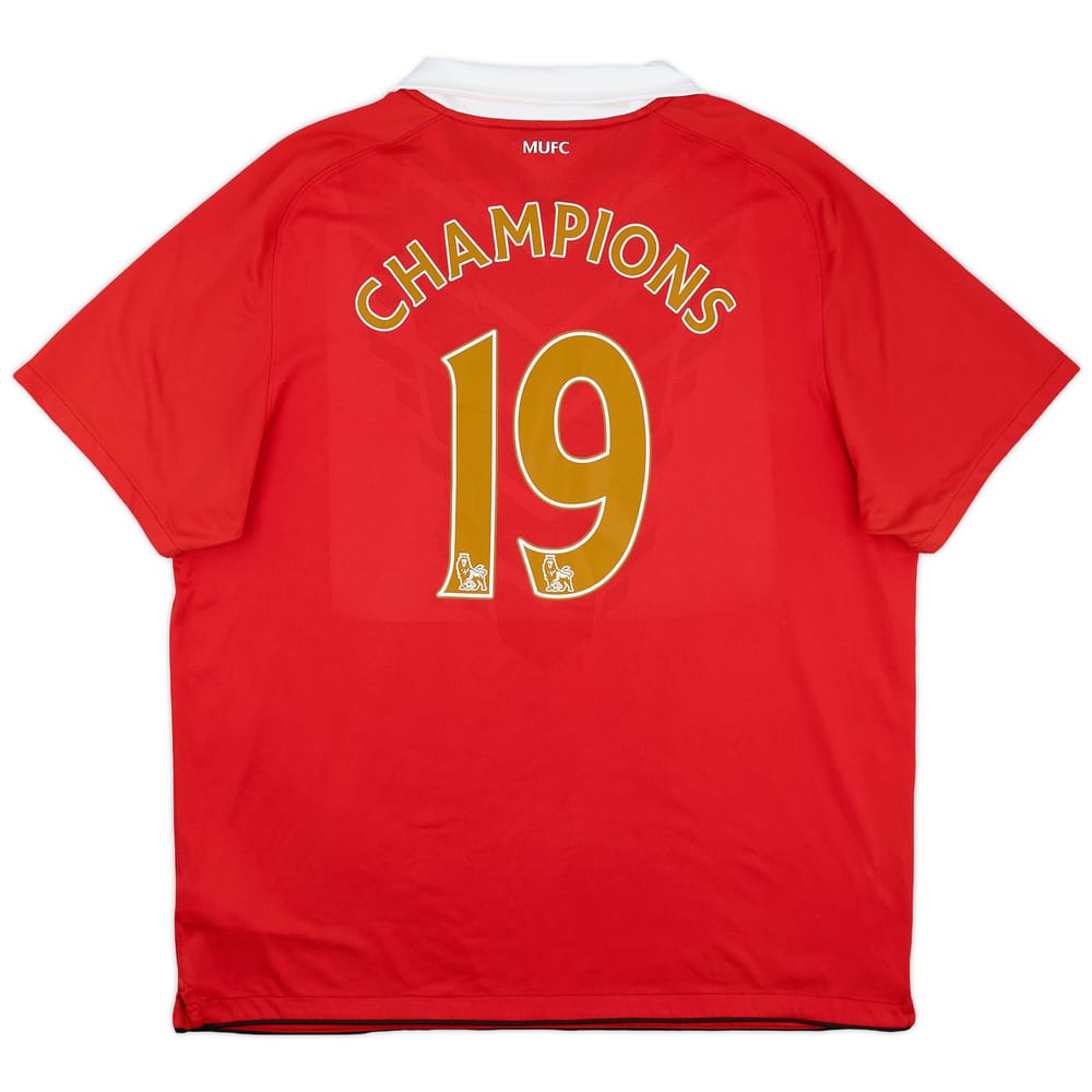 2010-11 Manchester United Home Shirt Champions #19 - 7/10 - (XXL)