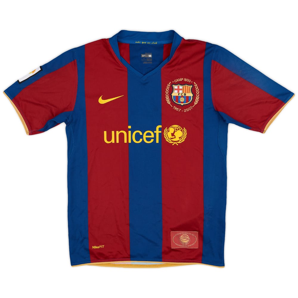 2007-08 Barcelona Home Shirt - 9/10 - (M.Boys)