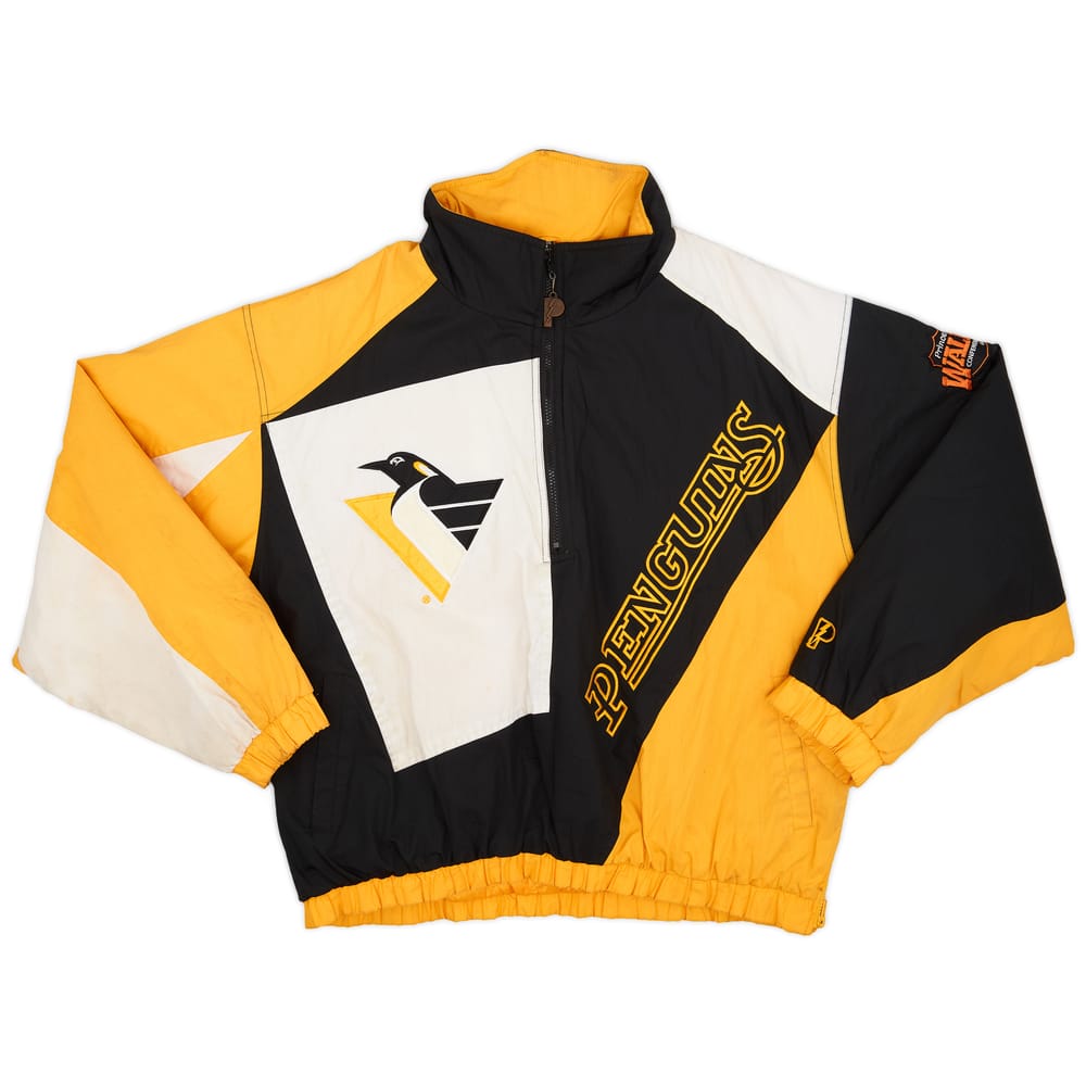1990s Pittsburgh Penguins Pro Player 1/2 Zip Rain Coat - 5/10 - (XL)