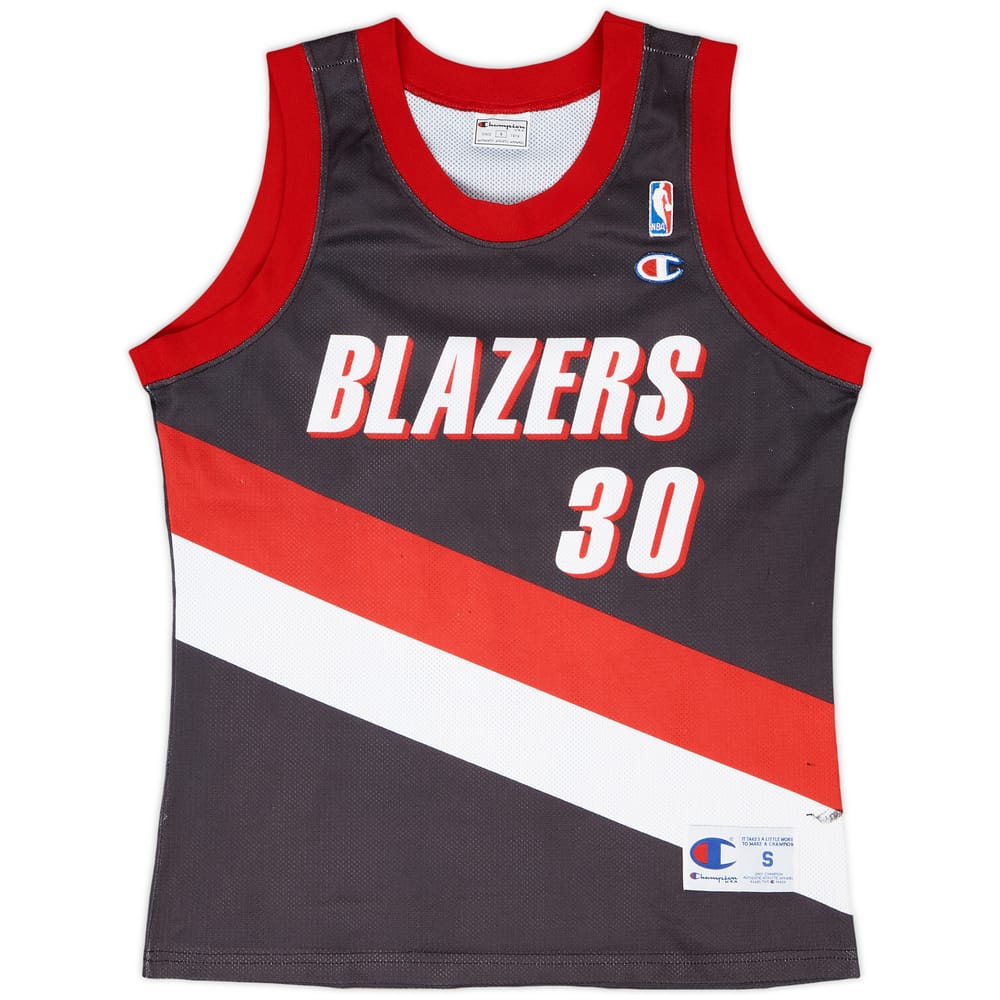 1996-02 Portland Trail Blazers Wallace #30 Champion Away Jersey - 5/10 - (S)