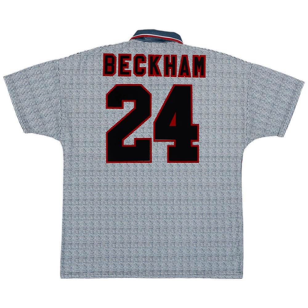 1995-96 Manchester United Away Shirt Beckham #24 - 8/10 - (XL)