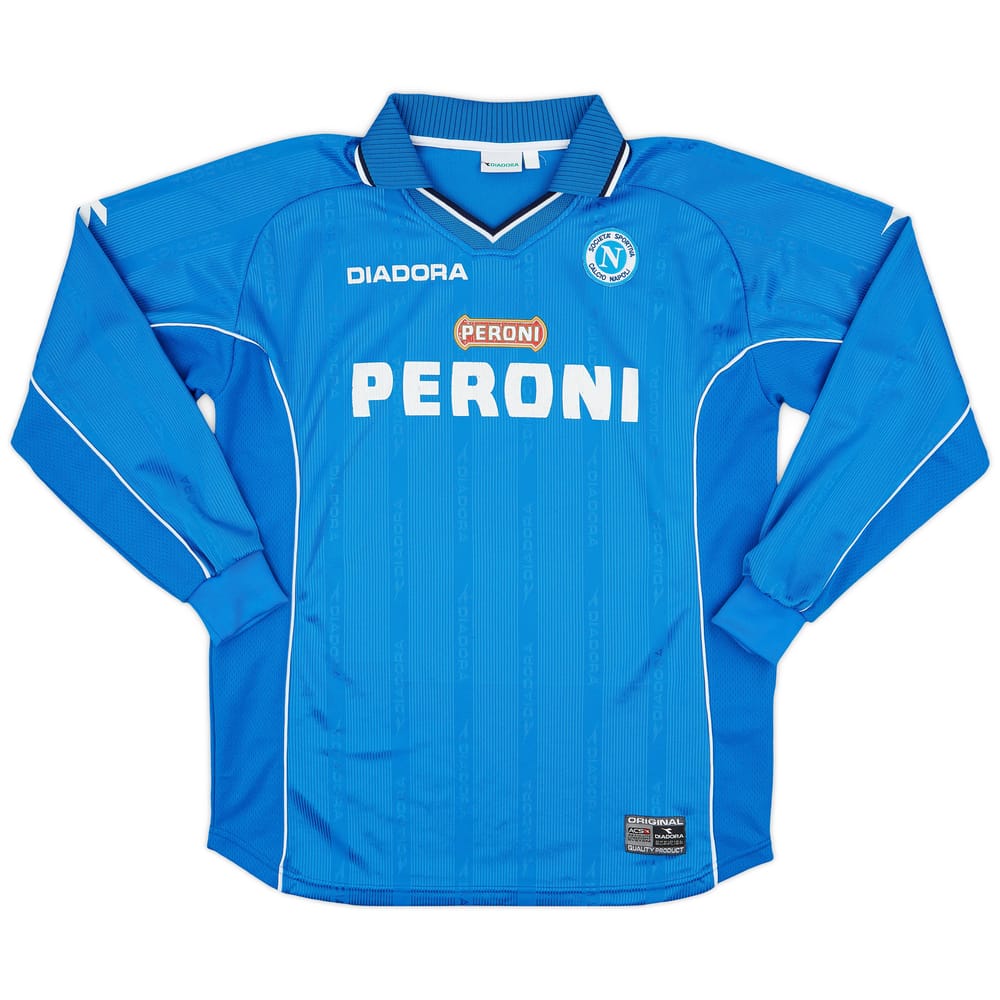 2000-01 Napoli Home L/S Shirt - 7/10 - (XL)