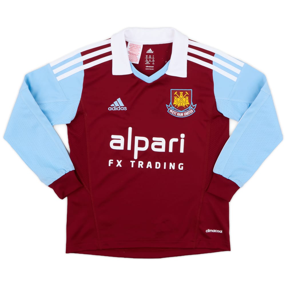 2013-14 West Ham Home L/S Shirt - 8/10 - (S.Boys)