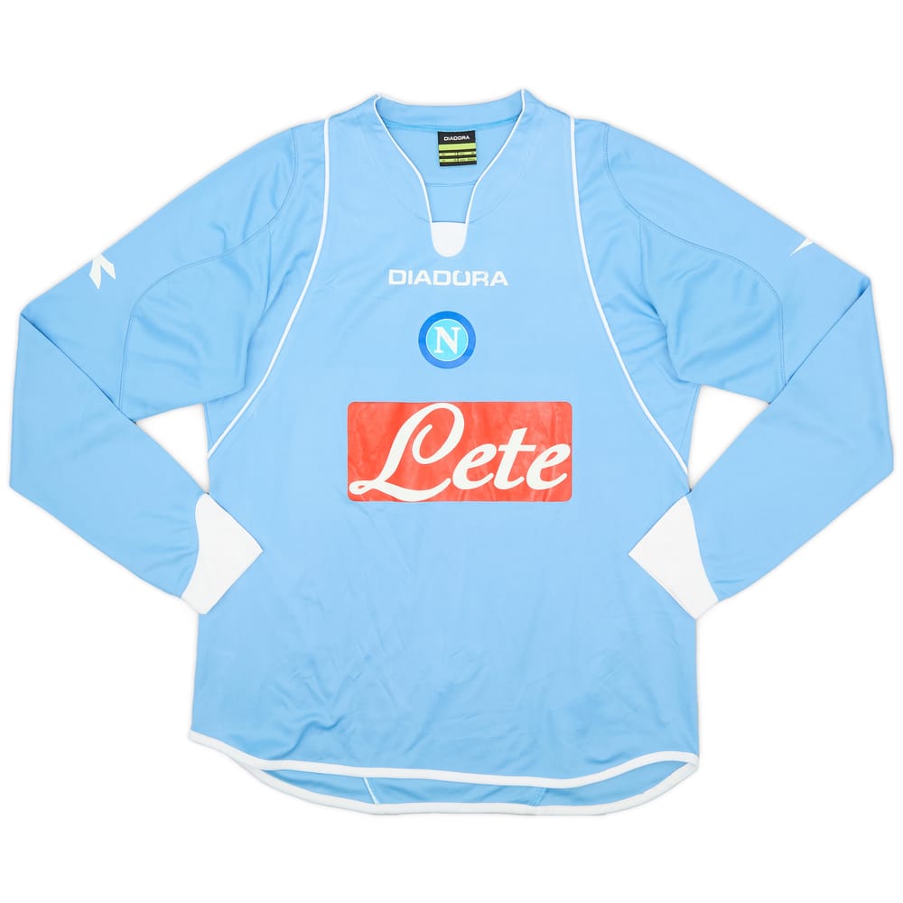 2007-08 Napoli Home L/S Shirt - 6/10 - (M)