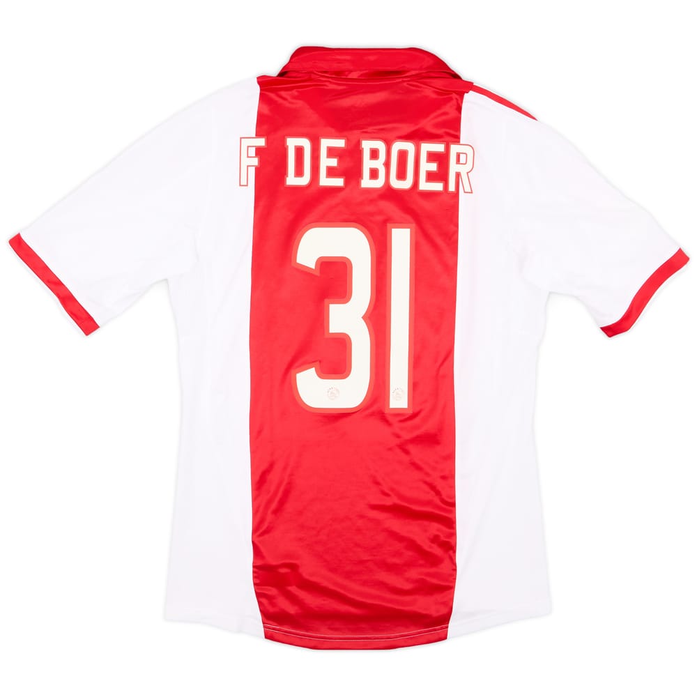 2011-12 Ajax Player Issue 'Kampioen' Home Shirt F De Boer #31
