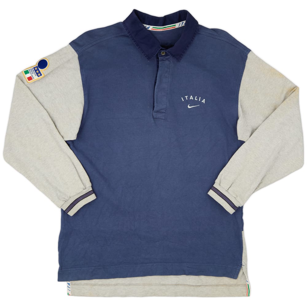 1996-97 Italy Nike Rugby Polo L/S Shirt - 4/10 - (M)