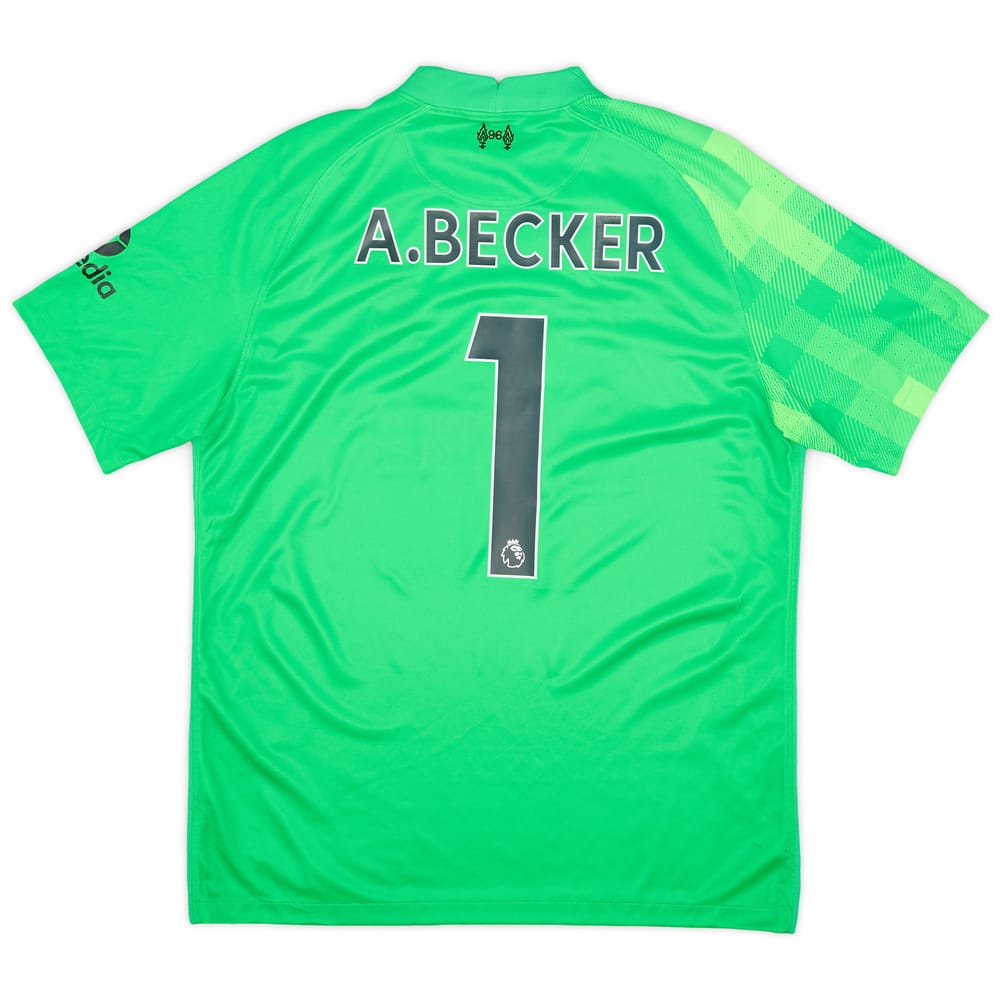 2021-22 Liverpool GK S/S Shirt A. Becker #1 - 9/10 - (L)