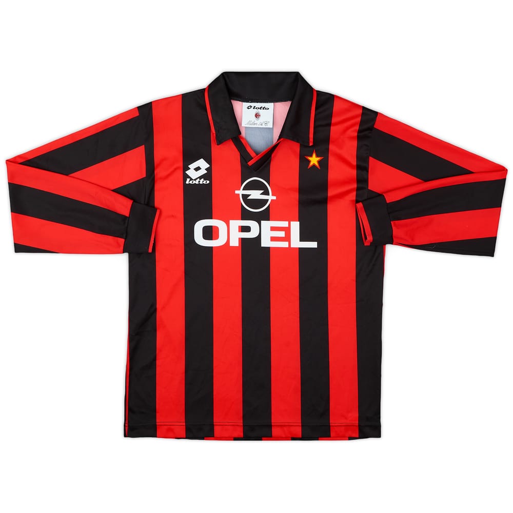 1994-95 AC Milan Basic Home L/S Shirt - 9/10 - (XL.Boys)