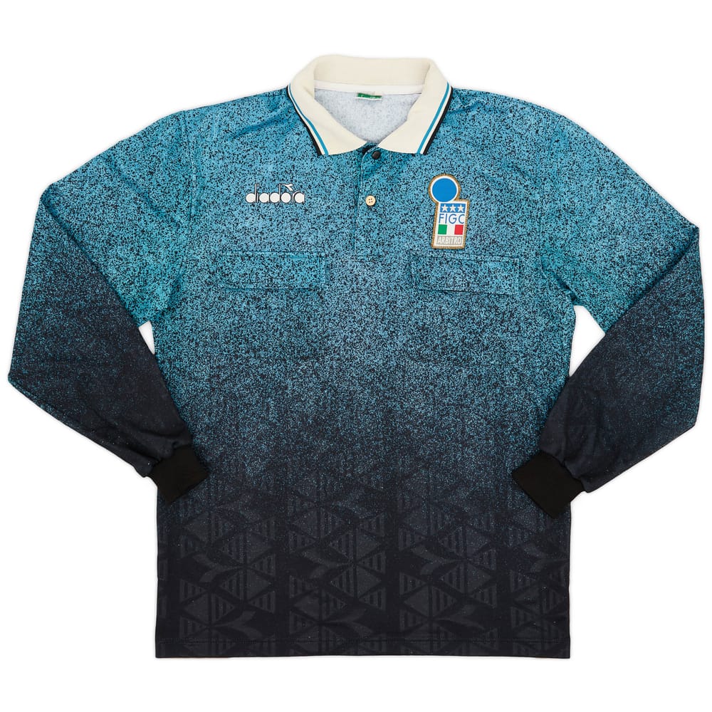 1990 Italy FIGC Diadora Referee L/S Shirt - 9/10 - (L)