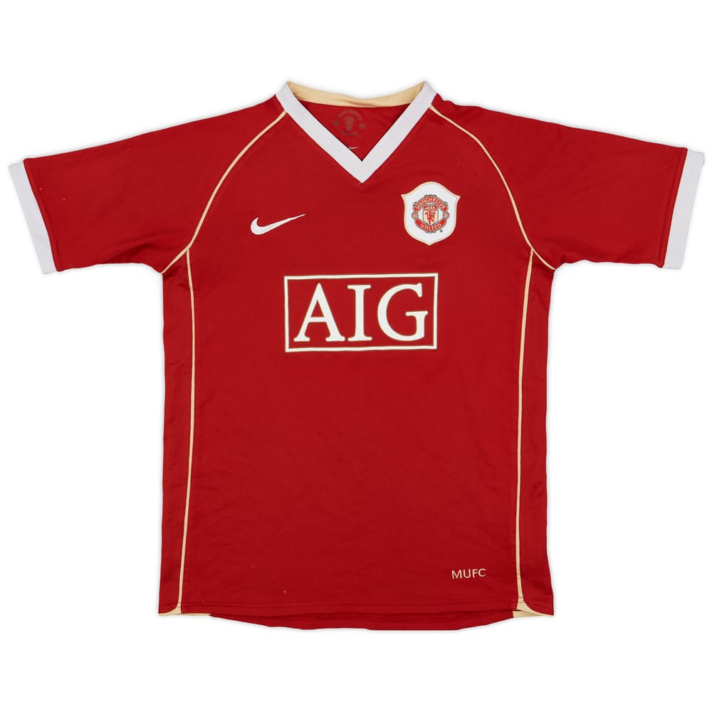 2006-07 Manchester United Home Shirt - 7/10 - (L.Boys)