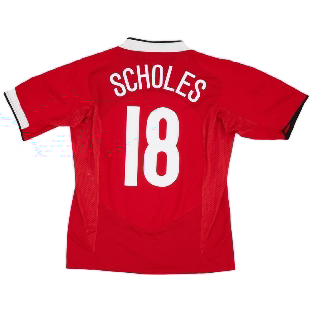 2004-06 Manchester United Home Shirt Scholes #18 - 8/10 - (L)