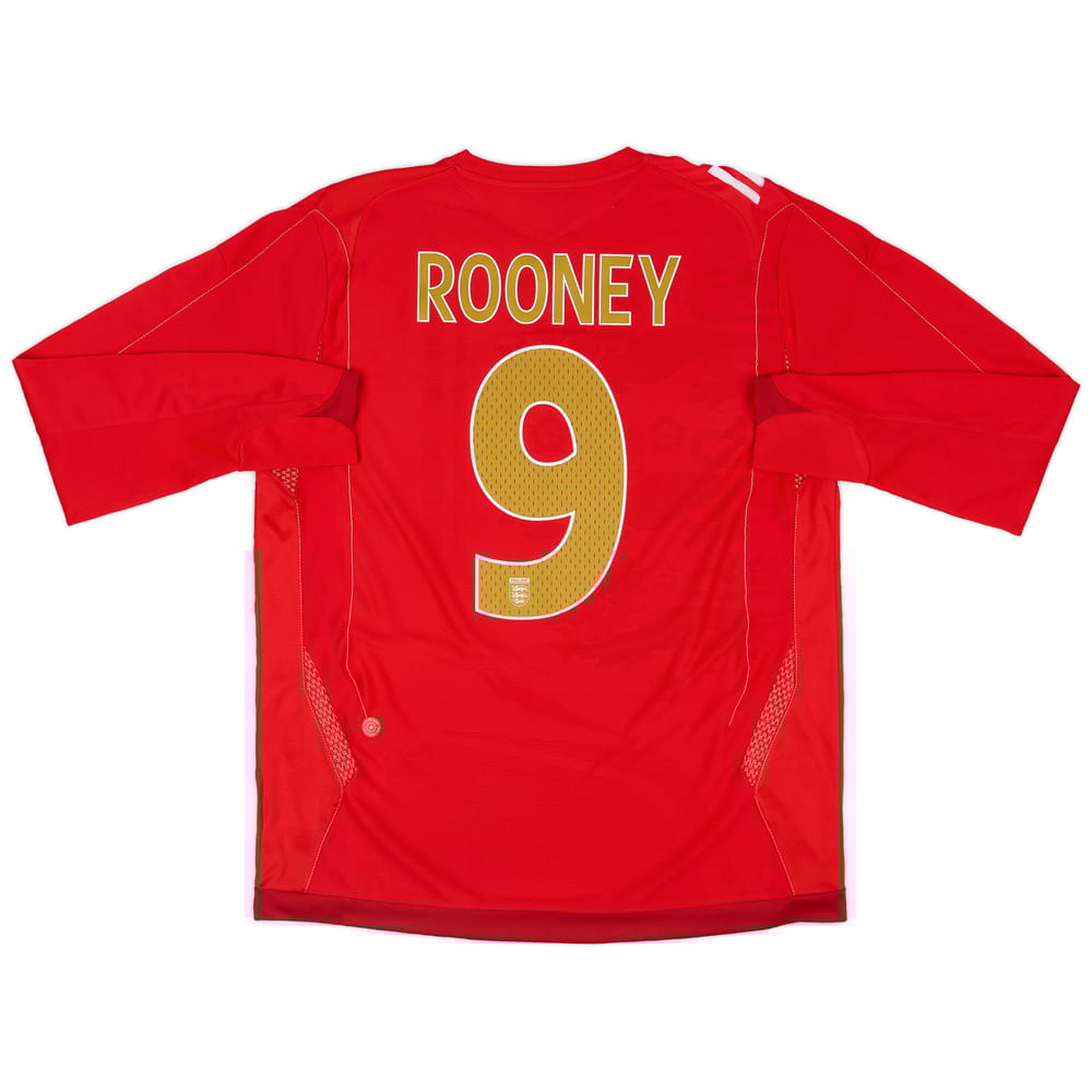 2006-08 England Away L/S Shirt Rooney #9 - 5/10 - (L)