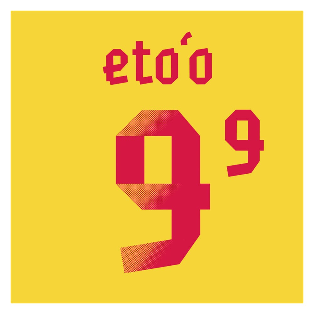 2011-13 Cameroon Eto'o #9 Away Name Set