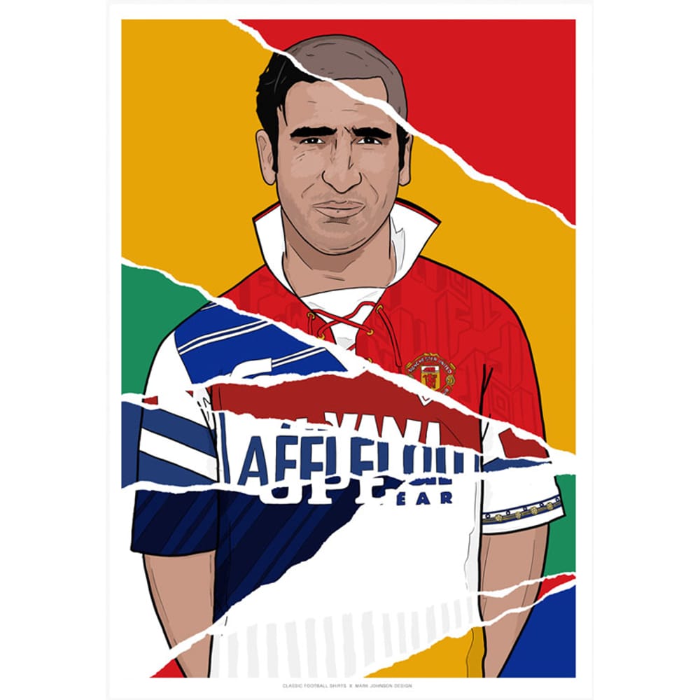 1983-1997 Eric Cantona Career In Shirts A3 Print/Poster