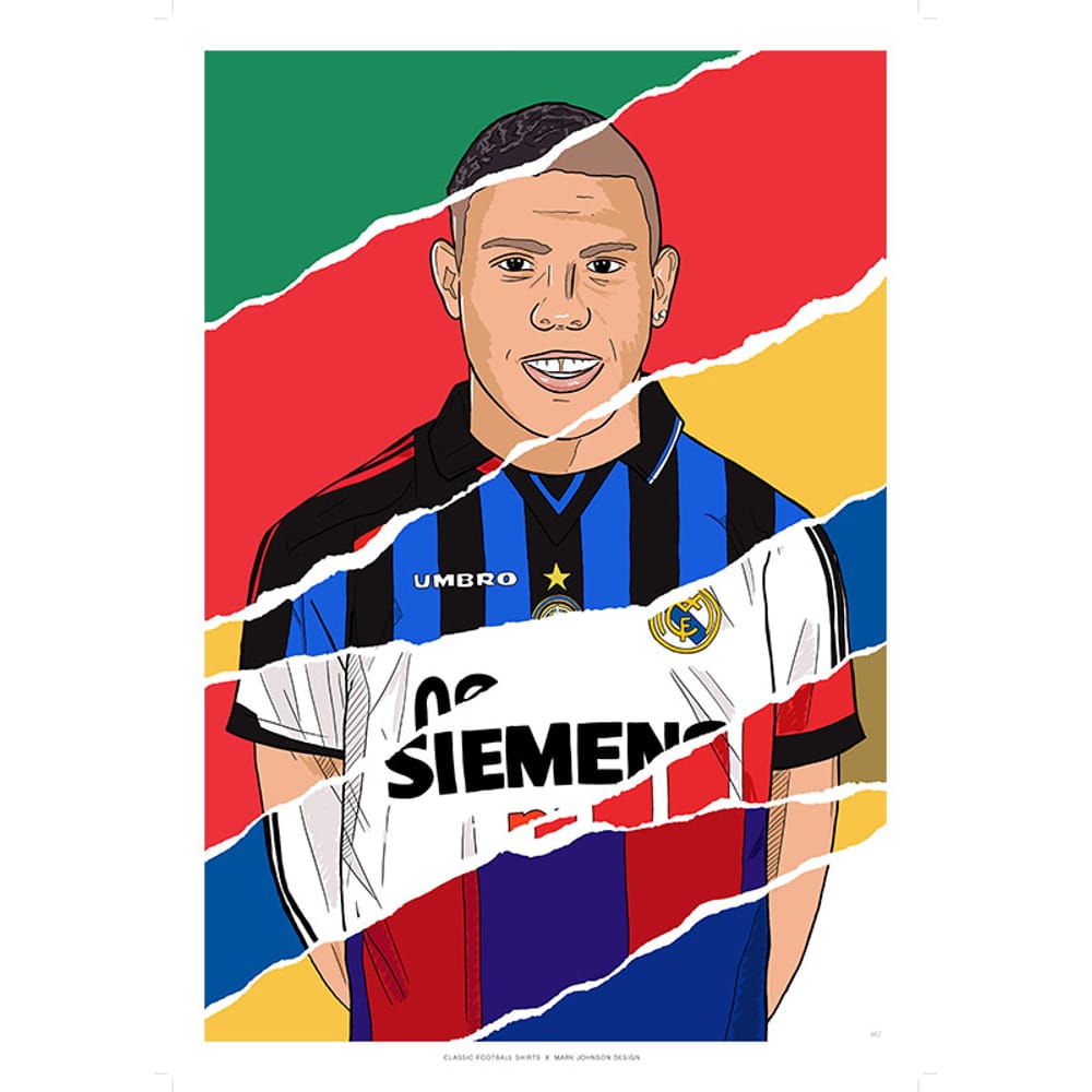 1993-2011 Ronaldo Career In Shirts A3 Print/Poster