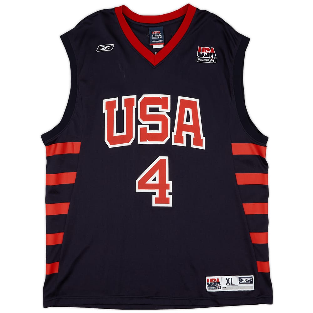 2004 USA Iverson #4 Reebok Away Jersey (Excellent) XL