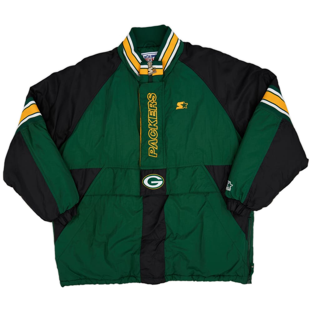 1990s Green Bay Packers Starter 1/2 Zip Rain Coat (Excellent) XL