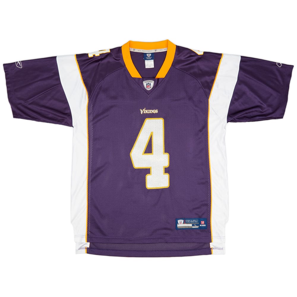 2009-10 Minnesota Vikings Favre #4 Reebok On Field Home Jersey (Excellent) L