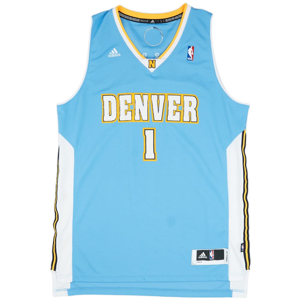 2010-11 Denver Nuggets Billups #1 adidas Swingman Away Jersey (Very Good) L