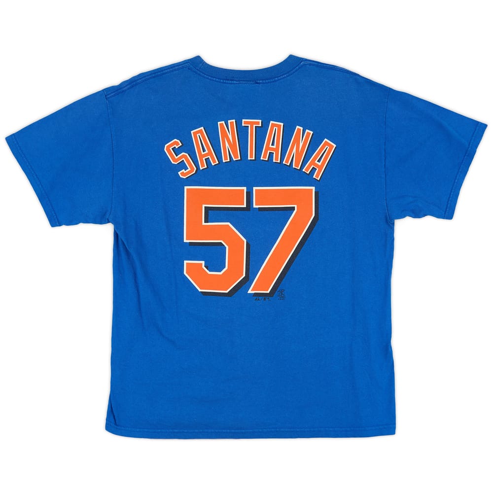 2009 New York Mets Santana #57 Majestic Tee (Very Good) L