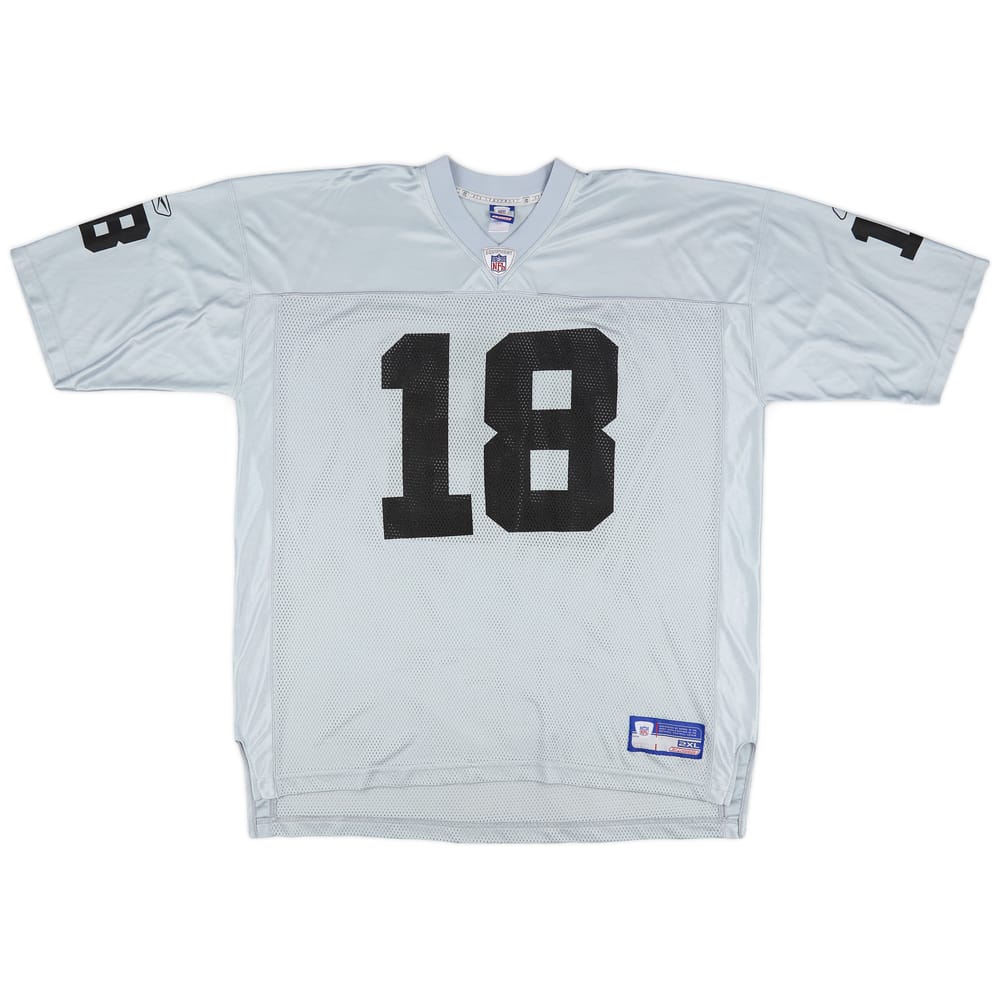2005-06 Oakland Raiders Moss #18 Reebok On Field Alternate Jersey (Excellent) XXL