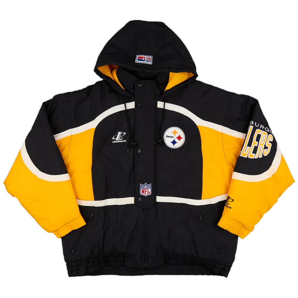 1990s Pittsburgh Steelers Logo Athletic Rain Coat (Excellent) XL