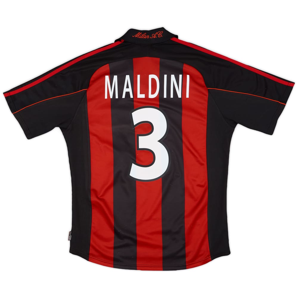 2000-02 AC Milan Home Shirt Maldini #3 - 6/10 - (M)