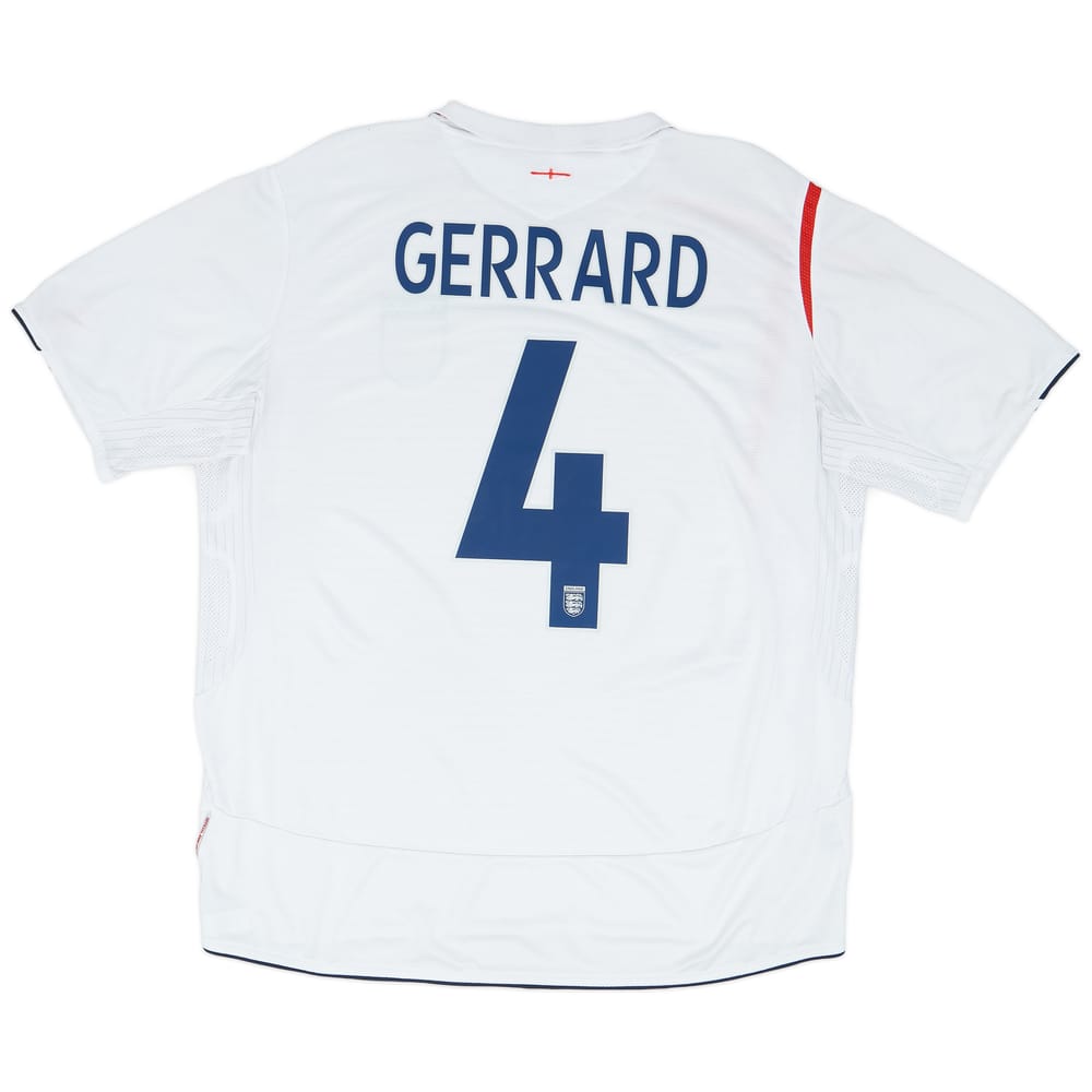 2005-07 England Home Shirt Gerrard #4 - 6/10 - (XL)