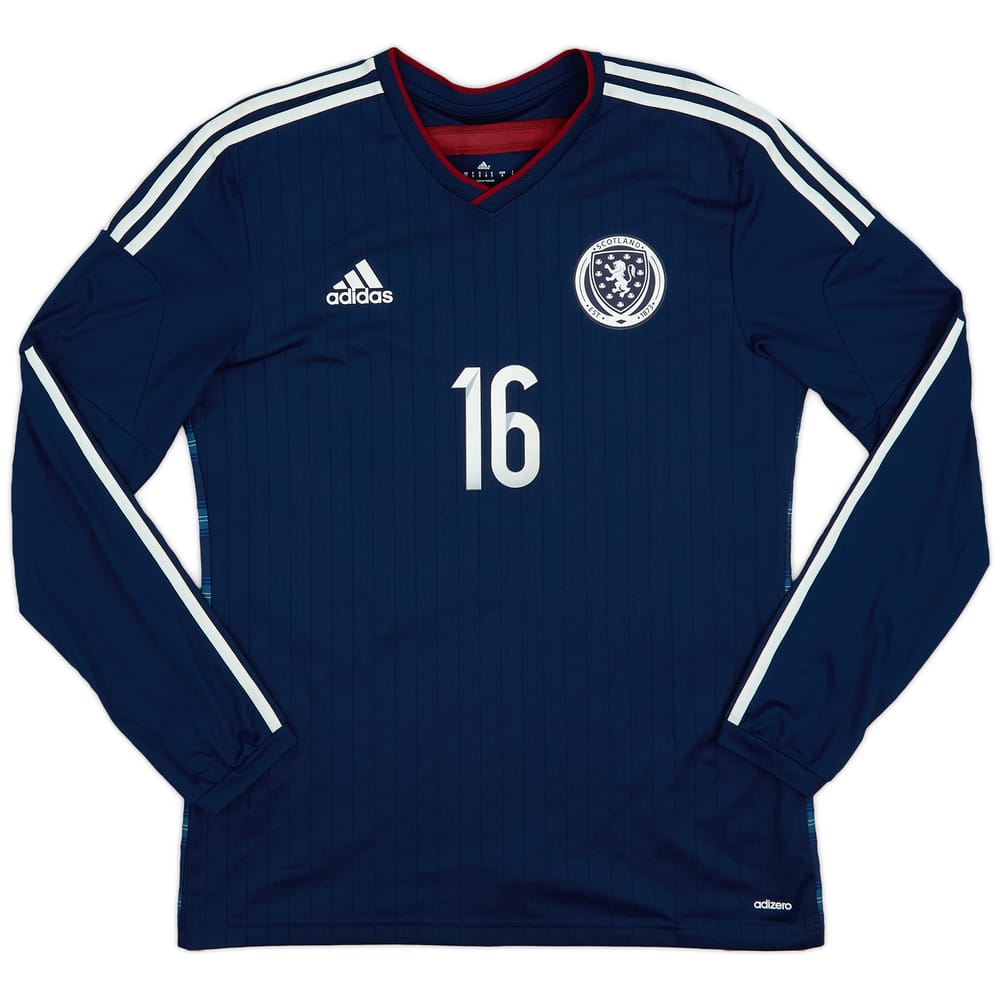 2014-15 Scotland Player Issue Home L/S Shirt #16 - 9/10 - (L)