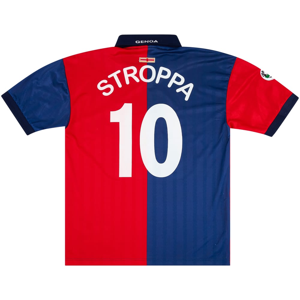 2001-02 Genoa Match Issue Home Shirt Stroppa #10