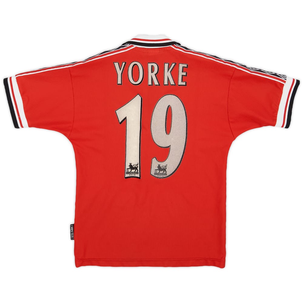 1998-00 Manchester United Home Shirt Yorke #19 - 5/10 - (M.Boys)